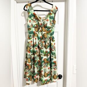 VOODOO VIXEN DANA TROPICAL CHERRY PRINT DRESS